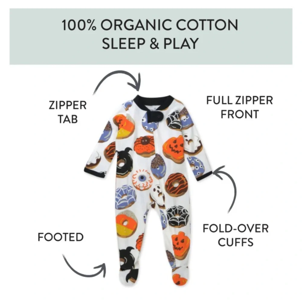 HONEST ORGANIC Cotton Fun Foods Halloween Sleep & Play Pajamas